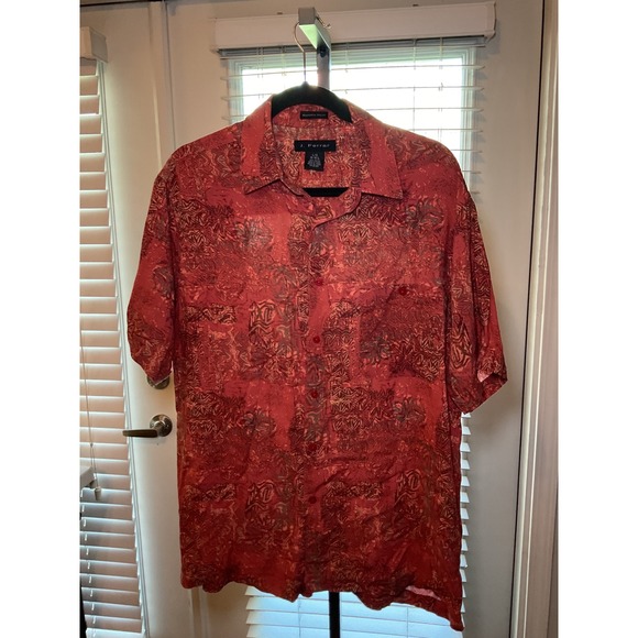 jf j.ferrar Other - J. Ferrar Rayon Shirt Abstract Print Short Sleeve Button Up Large